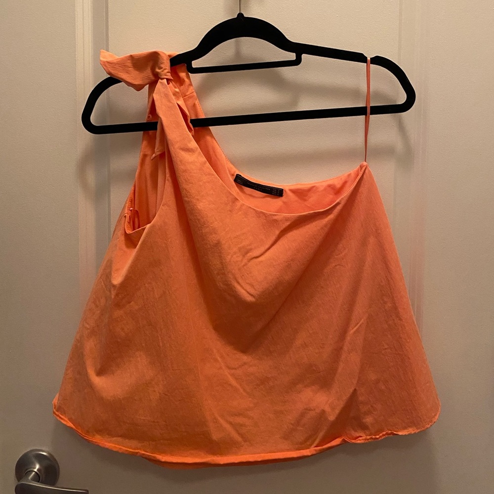 Zara one shoulder bow top